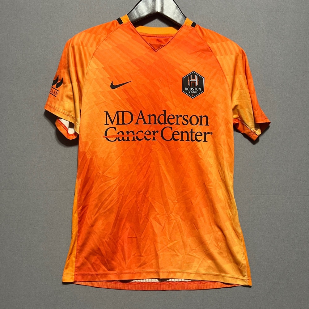 Nike Houston Dash Soccer Jersey Mens Large Orange MD Anderson CD6117-804
